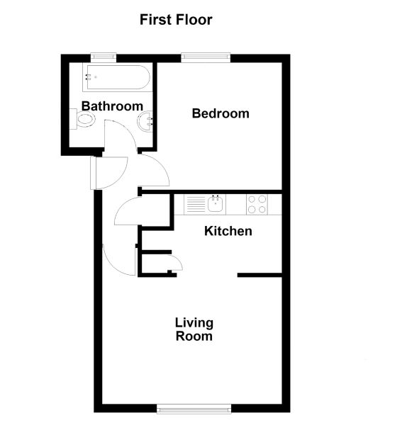 Lot: 146 - VACANT ONE-BEDROOM FIRST FLOOR FLAT FOR IMPROVEMENT - Floor Plan